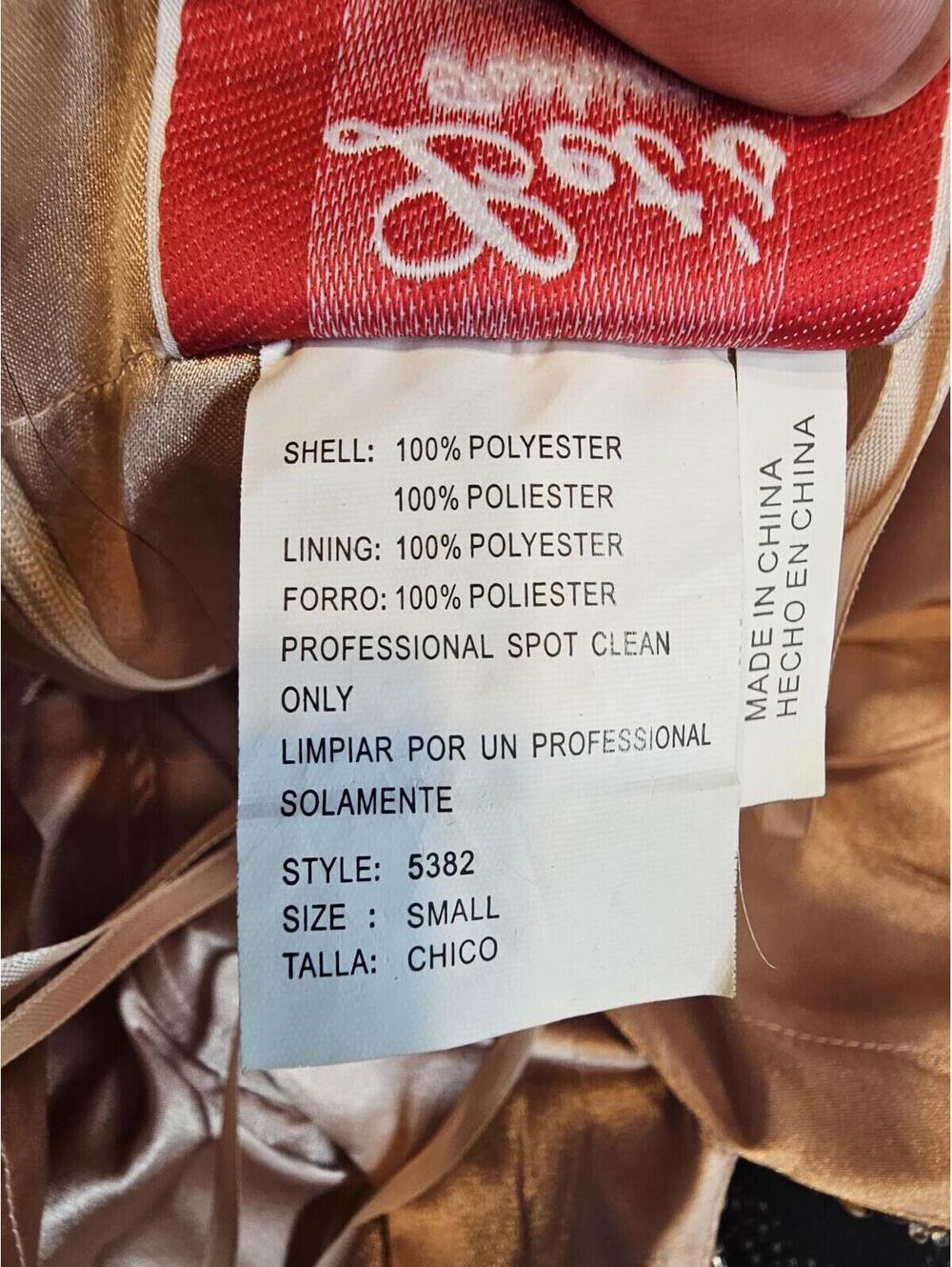 Vintage Let's Fashion Cupcake Dress Champagne Color Small - Picture 9 of 10